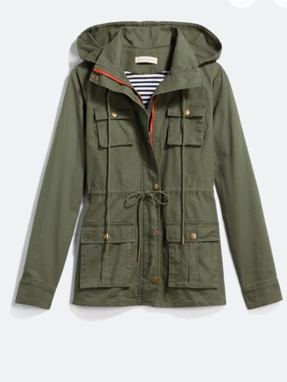 Market & Spruce Olive Utility Anorak Jacket with Hood